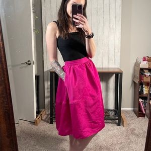 Express High Waist Fuchsia Midi Skirt
